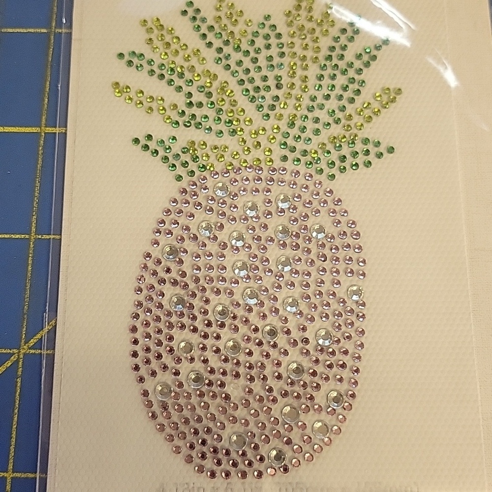 Rhinestone Pineapple Iron On 4x6 Patch New
